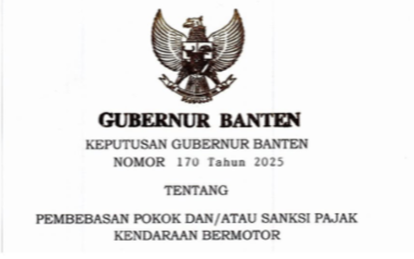 Banten Resmi Putihkan Pajak Kendaraan Bermotor, Berlaku Mulai 10 April 2025