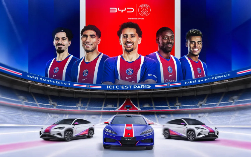 Spesial! BYD Jadi Kendaraan Resmi Pemain Klub Sepak Bola PSG dan Manchester City